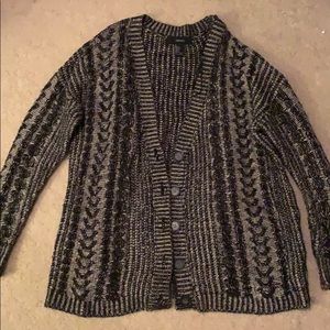 Forever 21 - Black and White Knit Sweater Cardigan